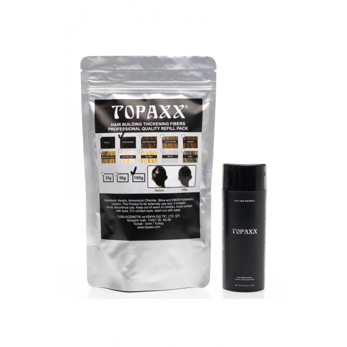 Topaxx Dolgunlaştırıcı Saç Fiber Tozu 27,5 gr+100 gr Yedek Paket